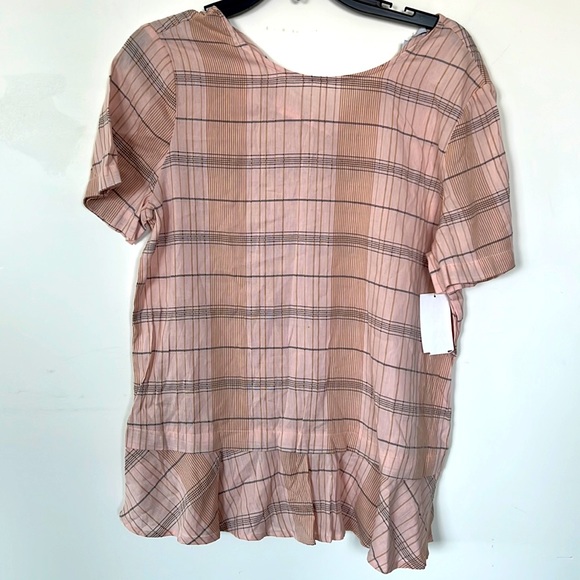 RO+DE plaid top with duffle hem -size M - Picture 1 of 1